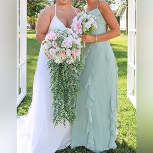 Elegant Dusty Sage Bridesmaid dress